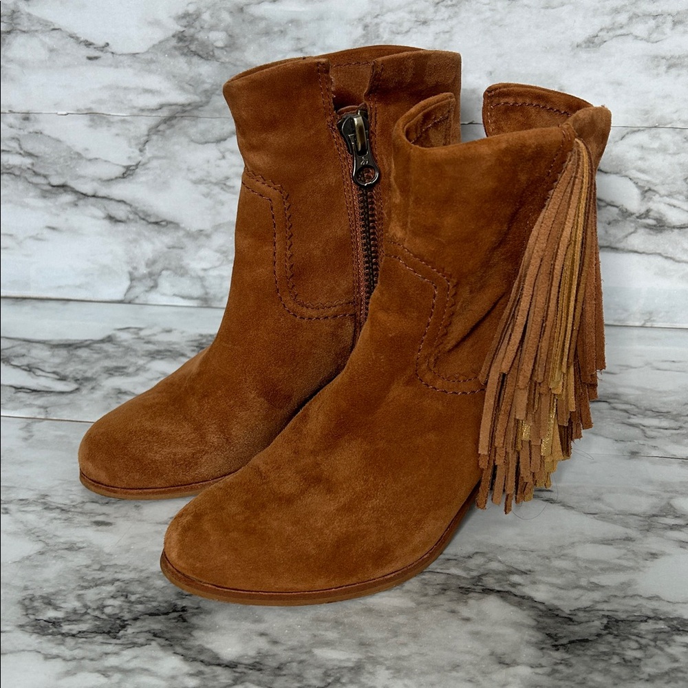 Sam Edelman | women’s size 6 Suede leather gold Fringe tassel Boots western
